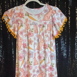 Amazon Pink Bunny and Floral Kids Nightgown